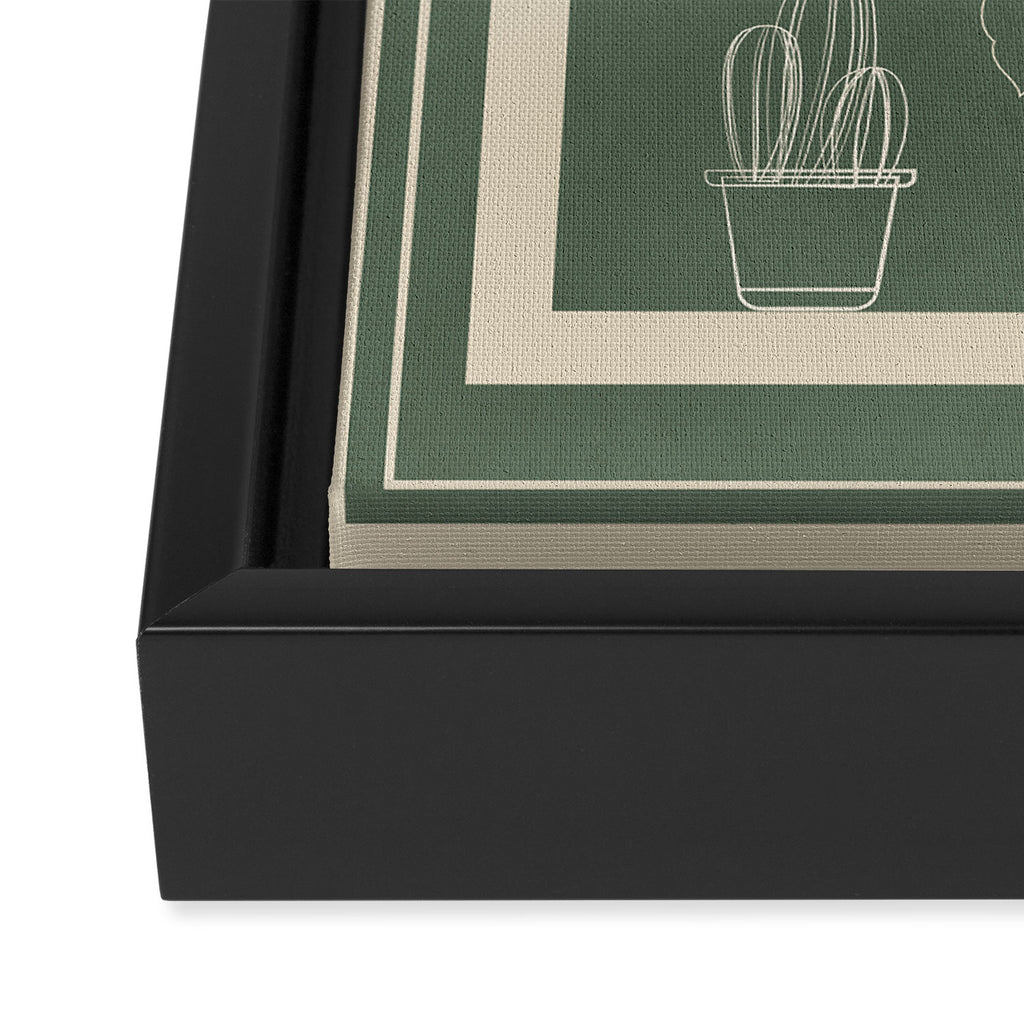 Minimal Window With Potted Plants 2 Framed Canvas Print Gallery Image 3