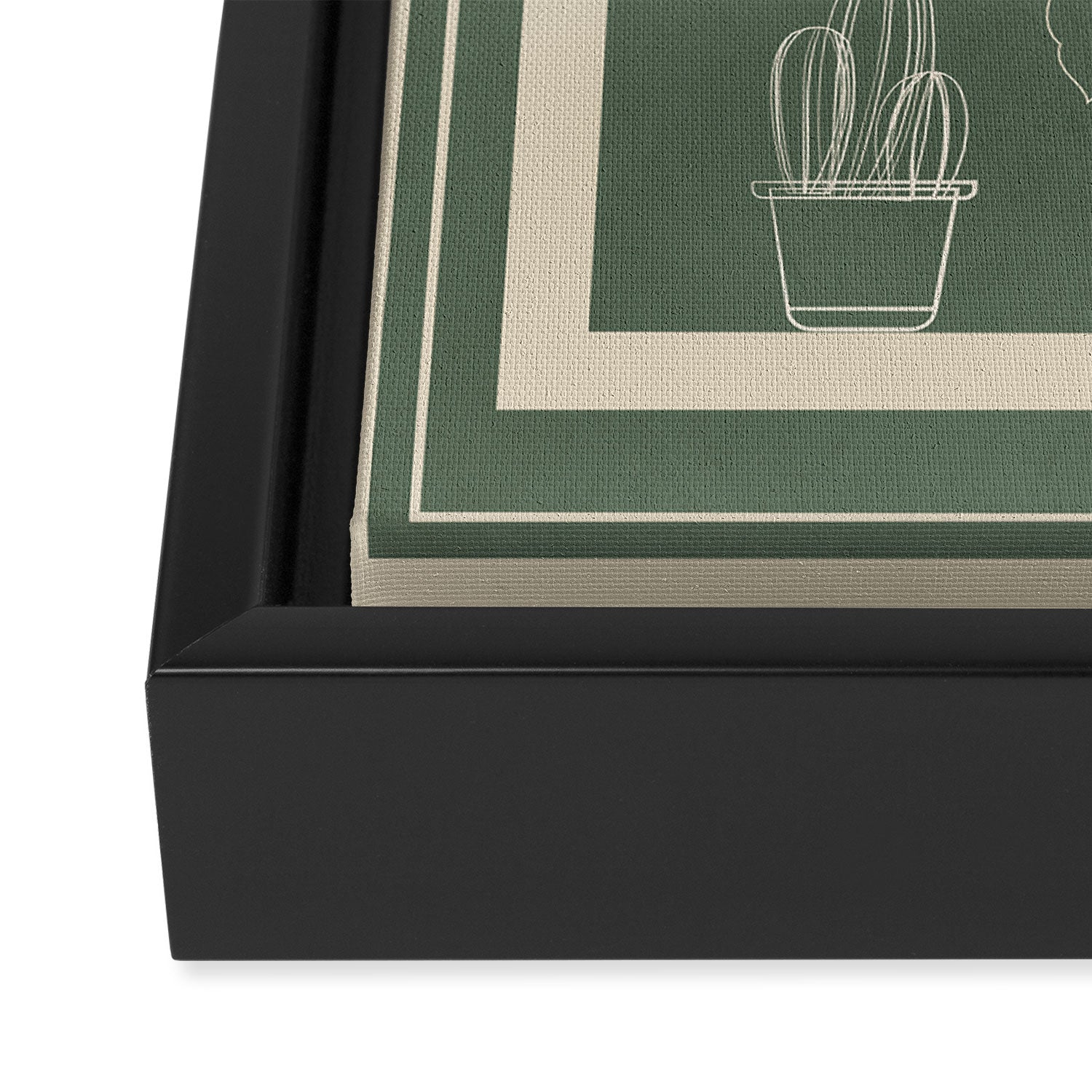 Minimal Window With Potted Plants 2 Framed Canvas Print Gallery Image 3