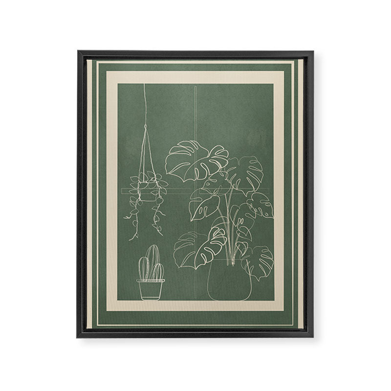 Minimal Window With Potted Plants 2 Framed Canvas Print Gallery Image 6