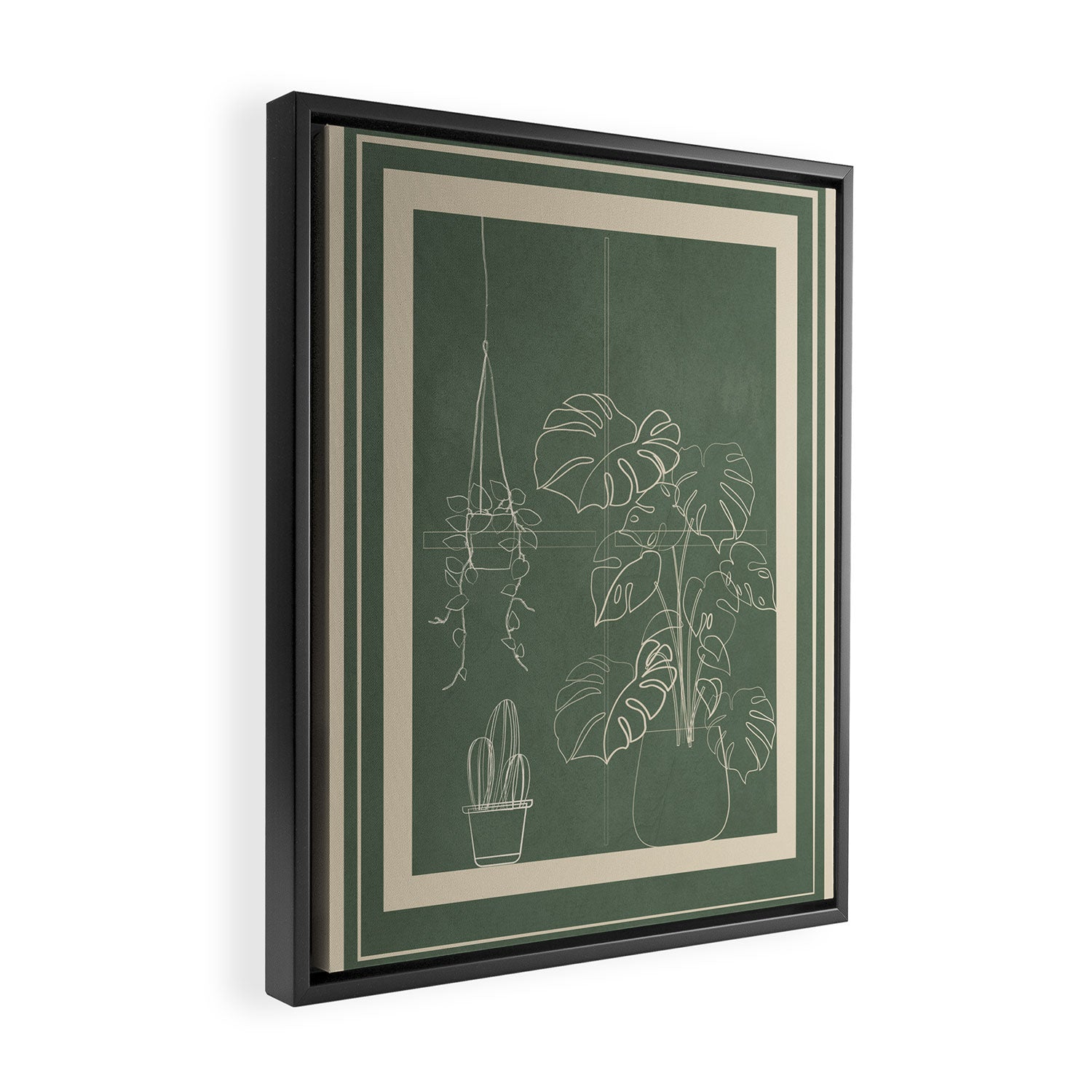 Minimal Window With Potted Plants 2 Framed Canvas Print Gallery Image 2
