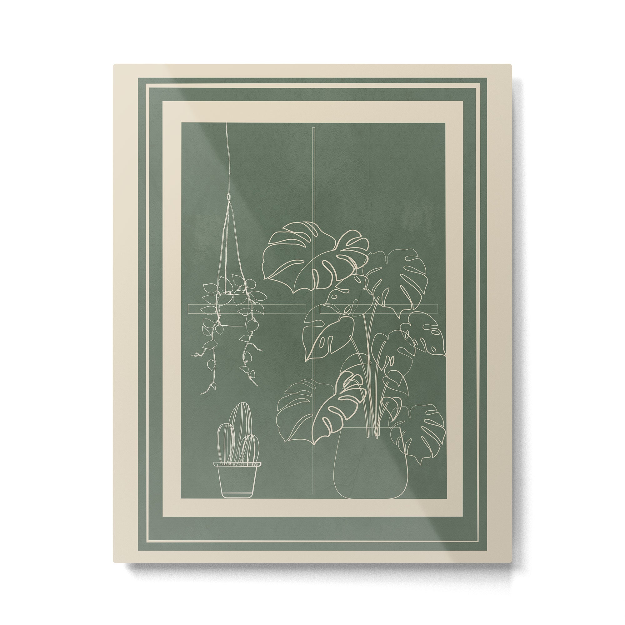 Minimal Window With Potted Plants 2 Metal Print Gallery Image 4