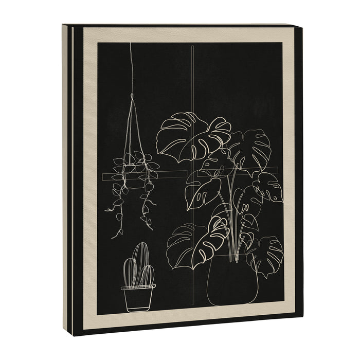 Minimal Window With Potted Plants 3 Canvas Print Gallery Image 1