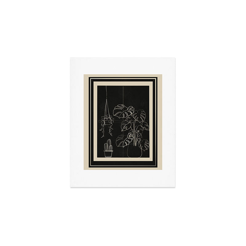 Minimal Window With Potted Plants 3 Art Print Gallery Image 1
