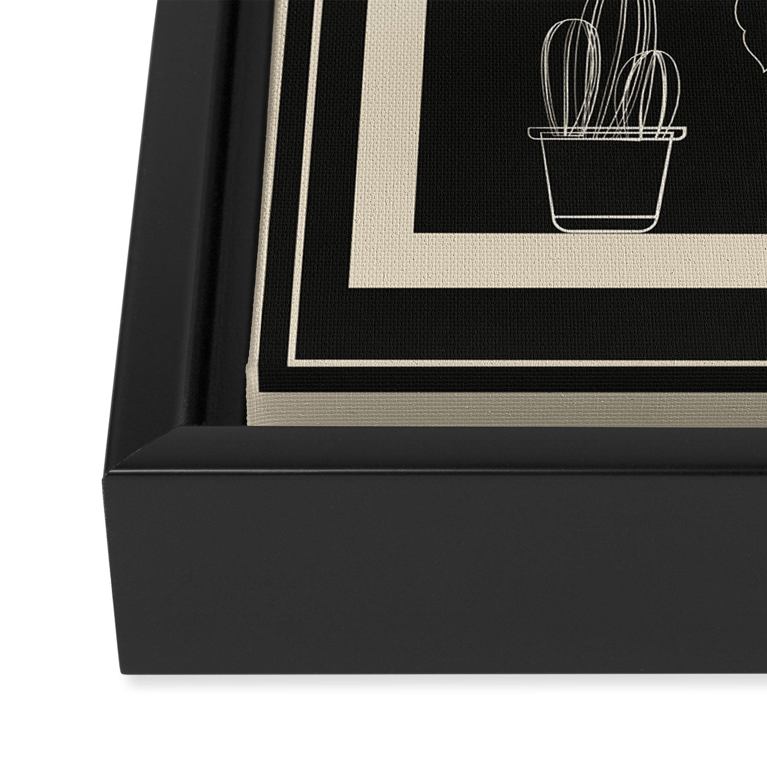 Minimal Window With Potted Plants 3 Framed Canvas Print Gallery Image 3
