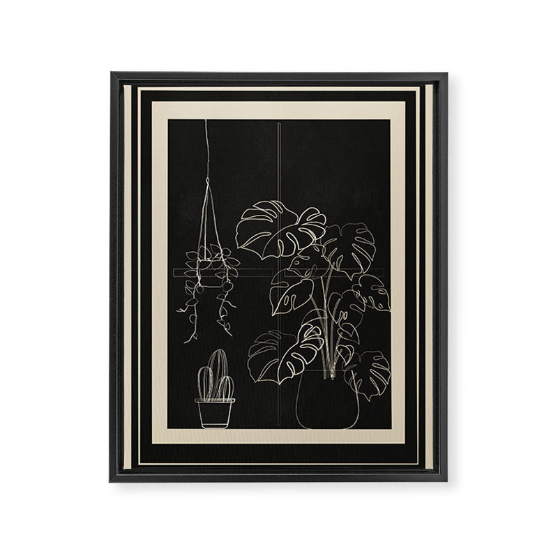 Minimal Window With Potted Plants 3 Framed Canvas Print Gallery Image 6