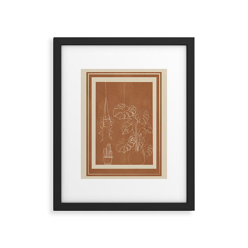 Minimal Window With Potted Plants 5 Framed Art Print Gallery Image 5