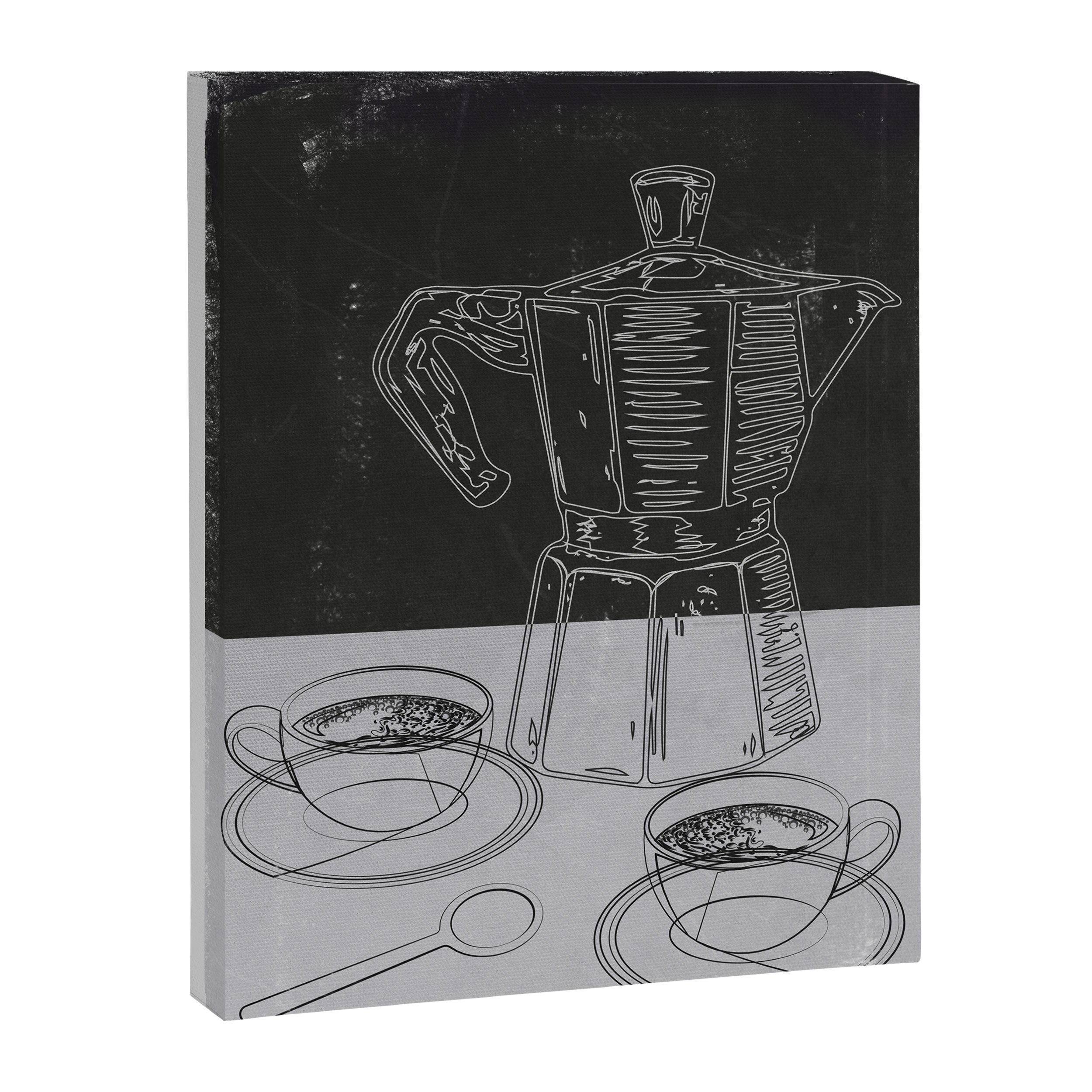 Minimalist Black And White Coffee Cups Canvas Print Gallery Image 6