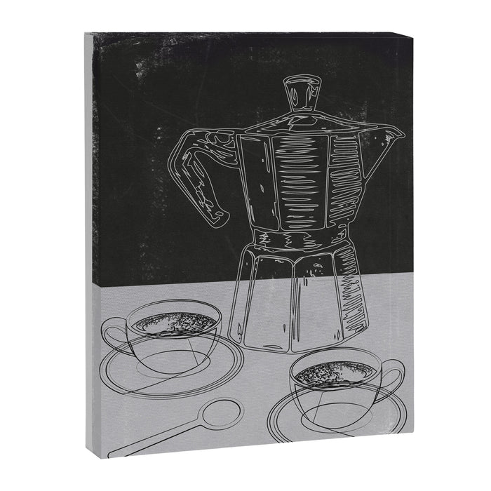 Minimalist Black And White Coffee Cups Canvas Print Gallery Image 1
