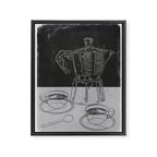 Minimalist Black And White Coffee Cups Framed Canvas Print Gallery Image 6