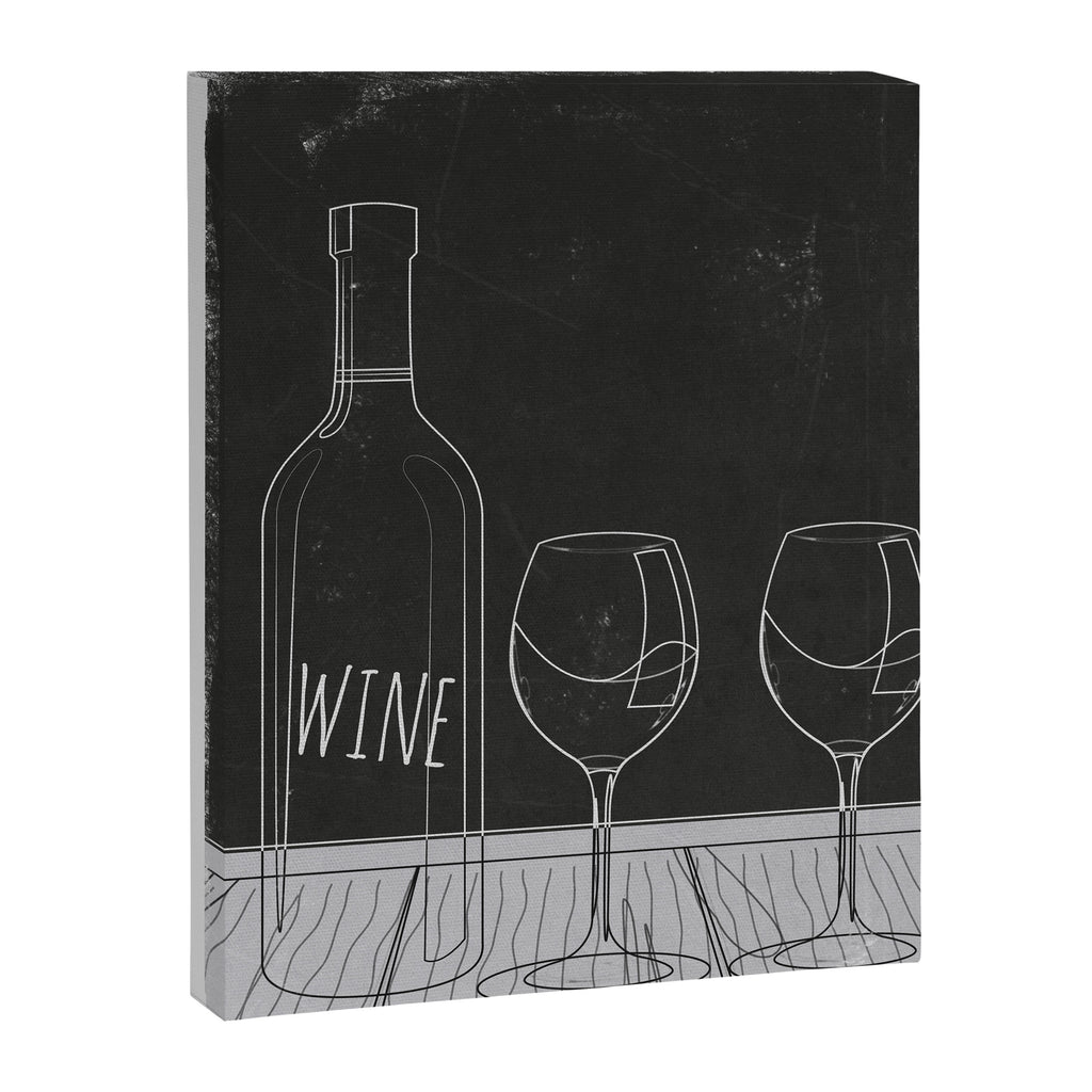 Minimalist Black and White Wine Glasses Canvas Print Gallery Image 6