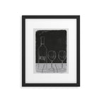 Minimalist Black and White Wine Glasses Framed Art Print Gallery Image 4