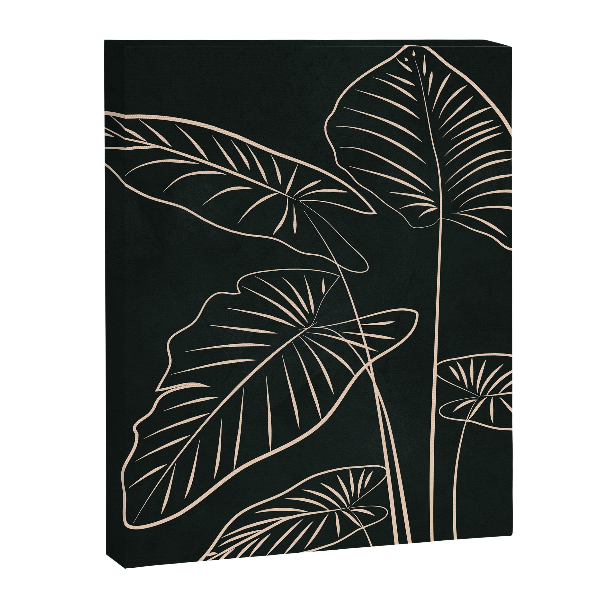Minimalist Black & White Leaves 1 Canvas Print Gallery Image 6