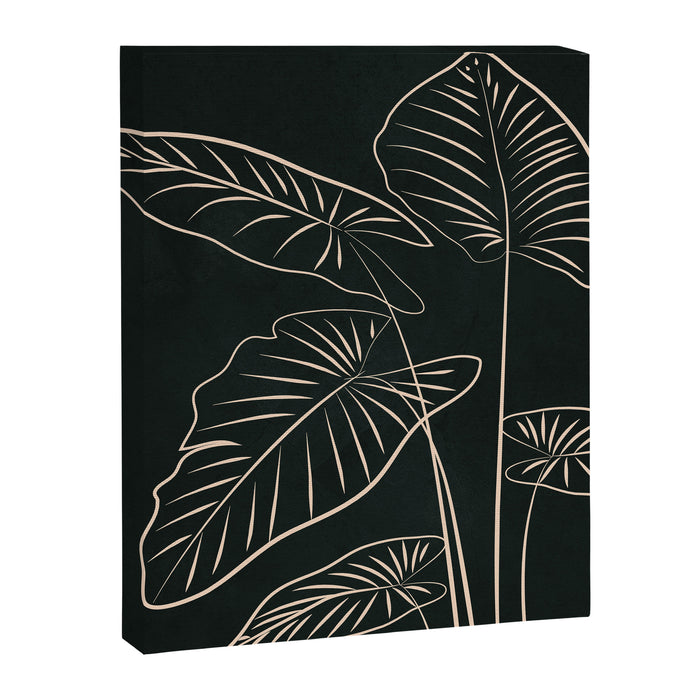Minimalist Black & White Leaves 1 Canvas Print Gallery Image 1