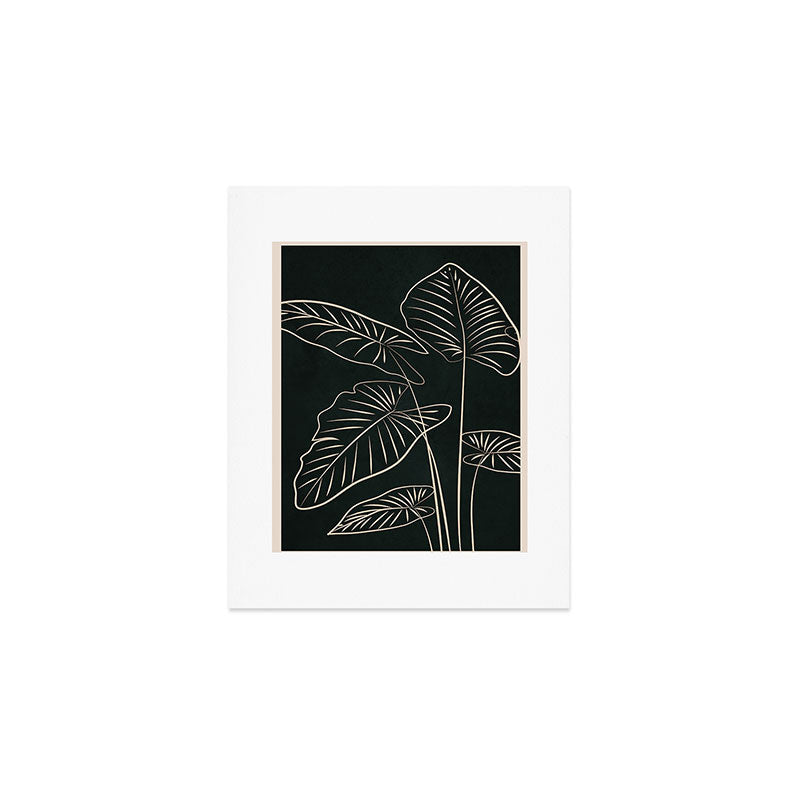 Minimalist Black & White Leaves 1 Art Print Gallery Image 1