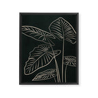 Minimalist Black & White Leaves 1 Framed Canvas Print Gallery Image 6