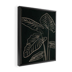 Minimalist Black & White Leaves 1 Framed Canvas Print Gallery Image 2