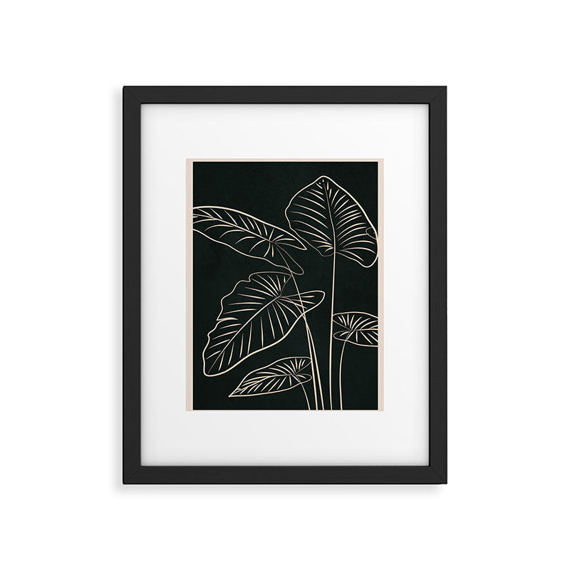 Minimalist Black & White Leaves 1 Framed Art Print Gallery Image 4