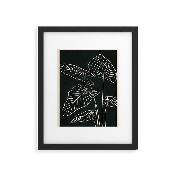 Minimalist Black & White Leaves 1 Framed Art Print Gallery Image 1