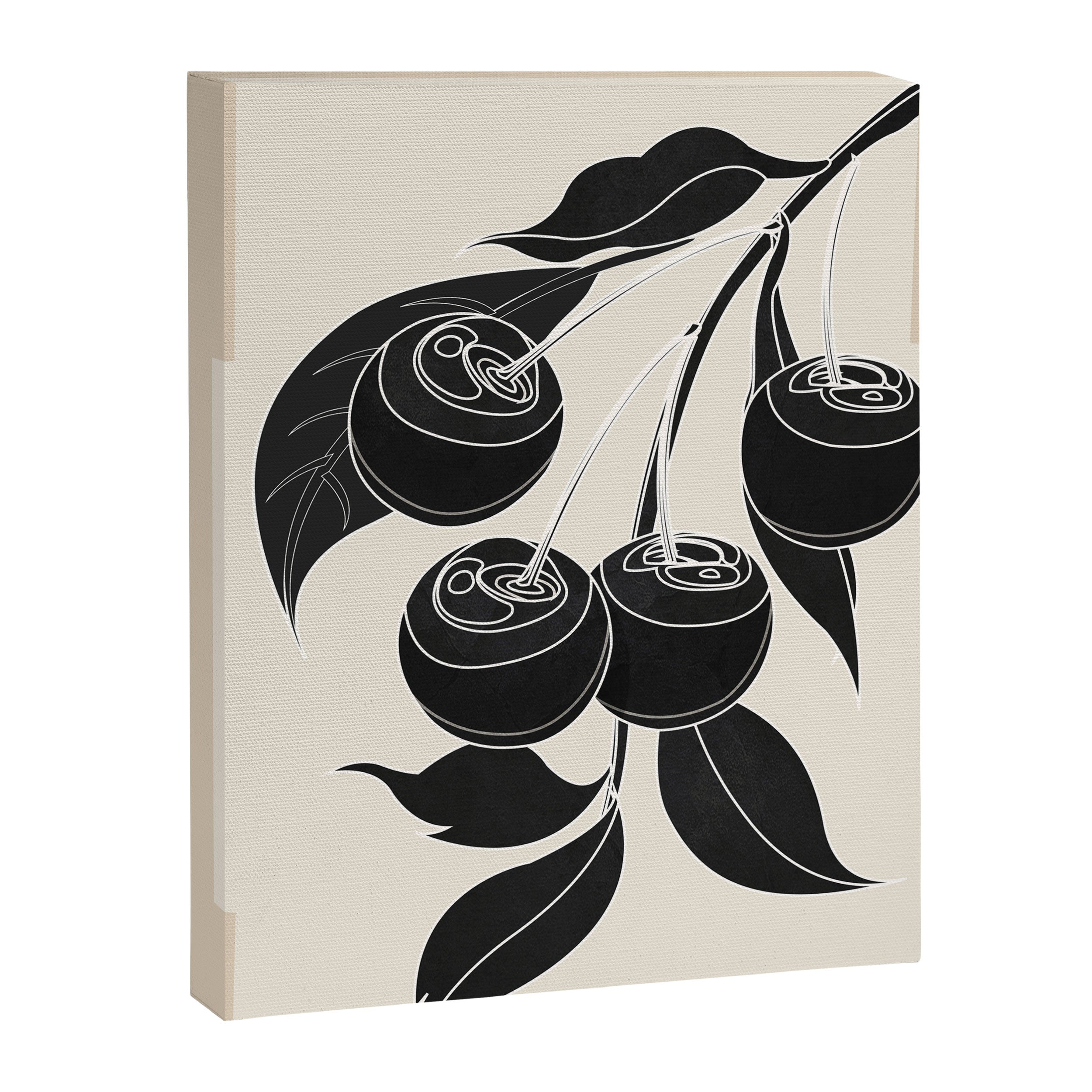 Minimalist Cherry Fruit Line Art 1 Canvas Print Gallery Image 6