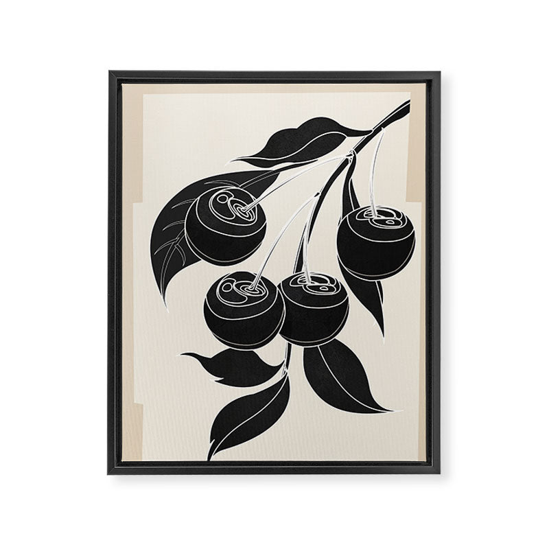 Minimalist Cherry Fruit Line Art 1 Framed Canvas Print Gallery Image 6