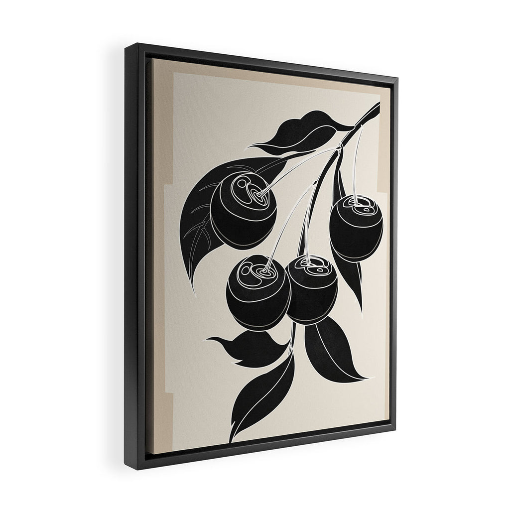 Minimalist Cherry Fruit Line Art 1 Framed Canvas Print Gallery Image 2