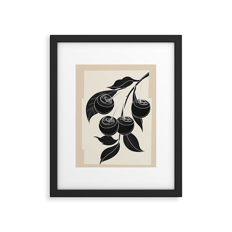 Minimalist Cherry Fruit Line Art 1 Framed Art Print Gallery Image 5