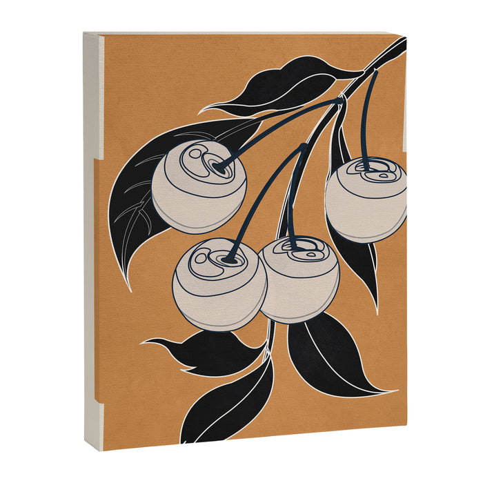 Minimalist Cherry Fruit Line Art 5 Canvas Print Gallery Image 1