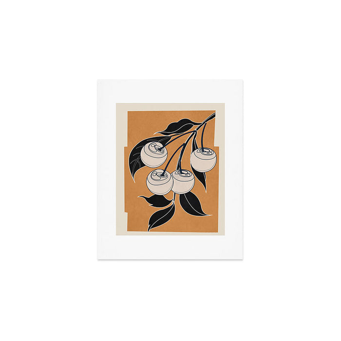 Minimalist Cherry Fruit Line Art 5 Art Print Gallery Image 1