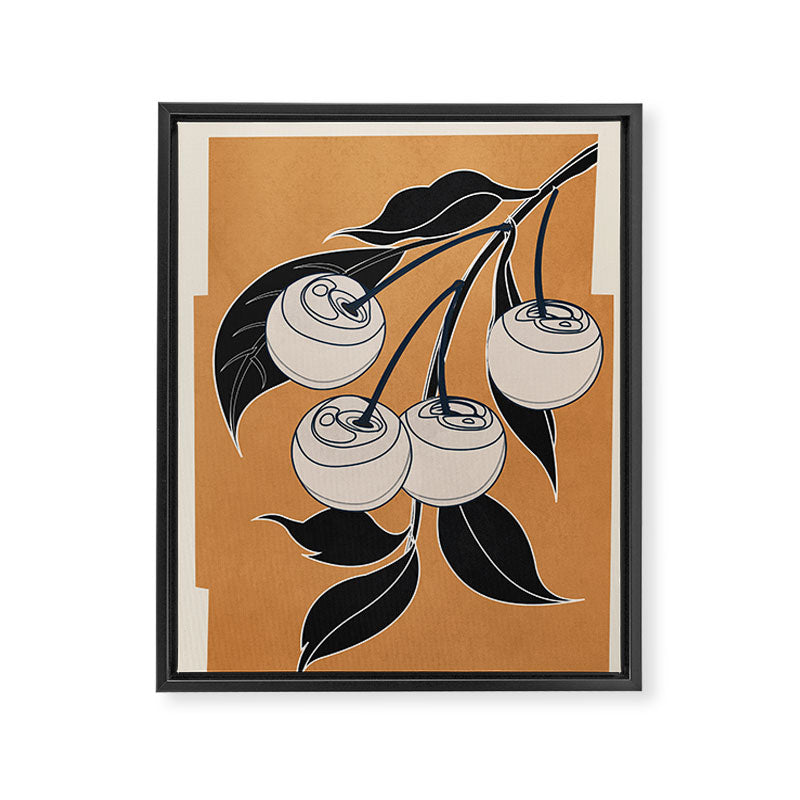 Minimalist Cherry Fruit Line Art 5 Framed Canvas Print Gallery Image 6