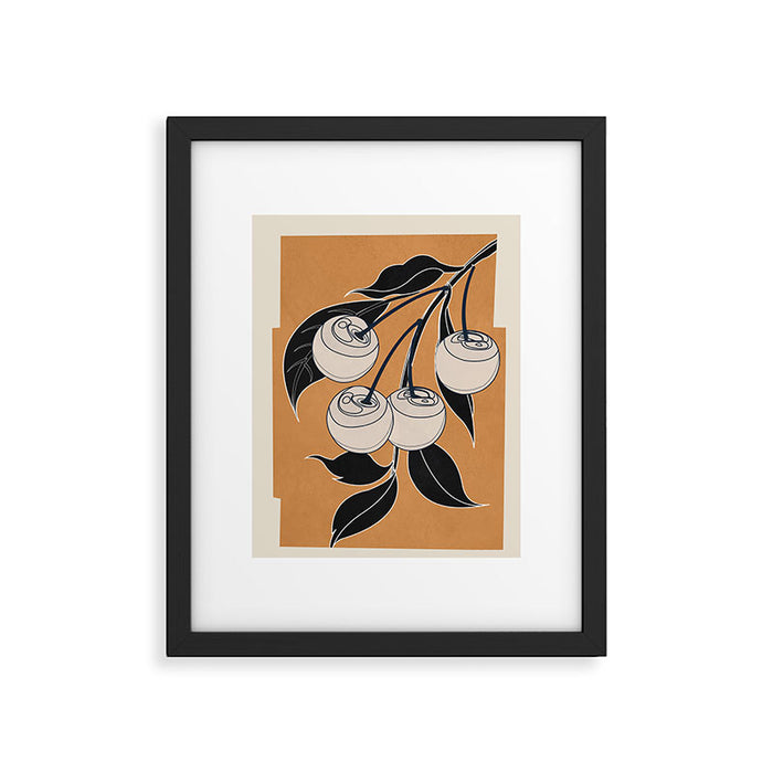 Minimalist Cherry Fruit Line Art 5 Framed Art Print Gallery Image 1