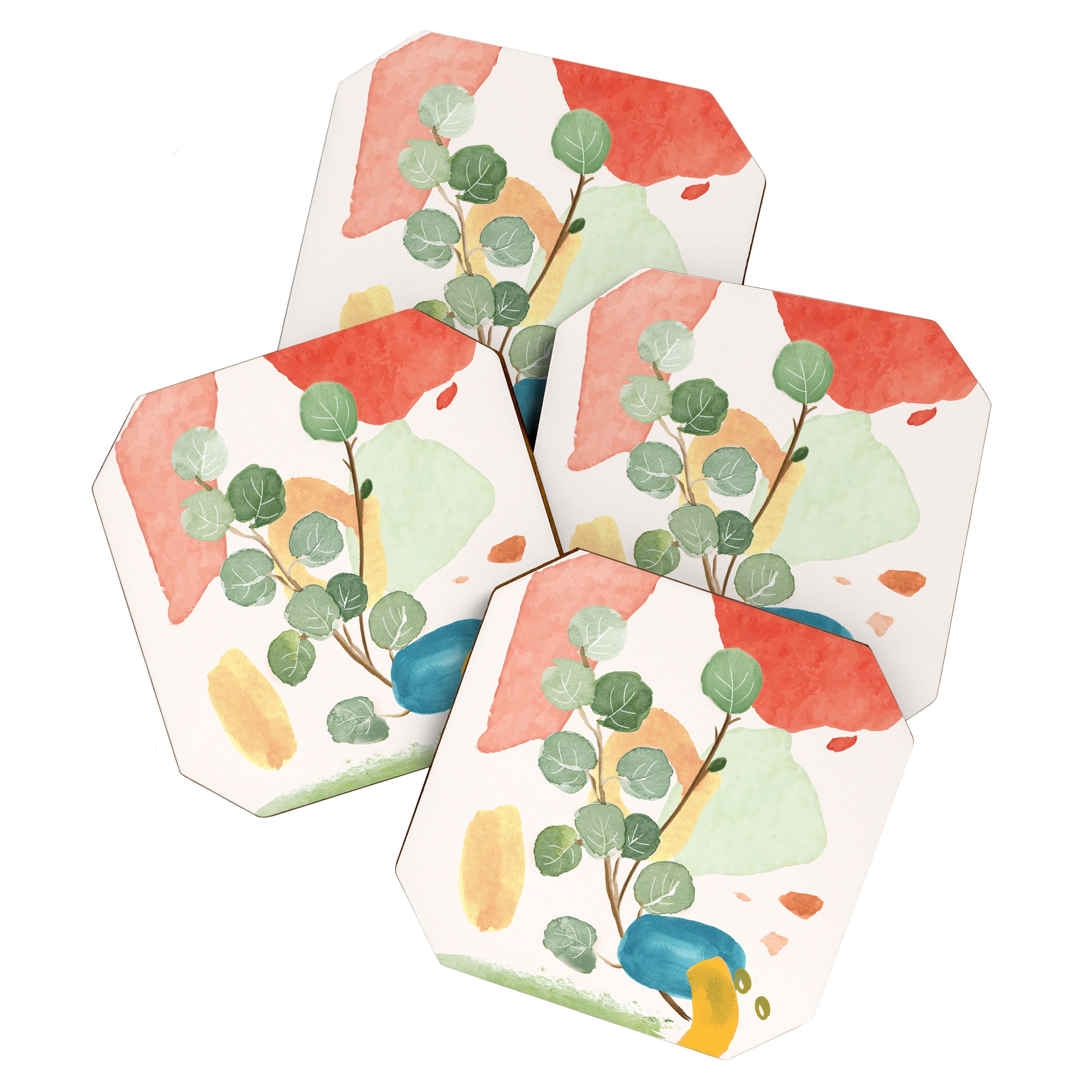 Modern Abstract Watercolour Art IV Coaster Gallery Image 1