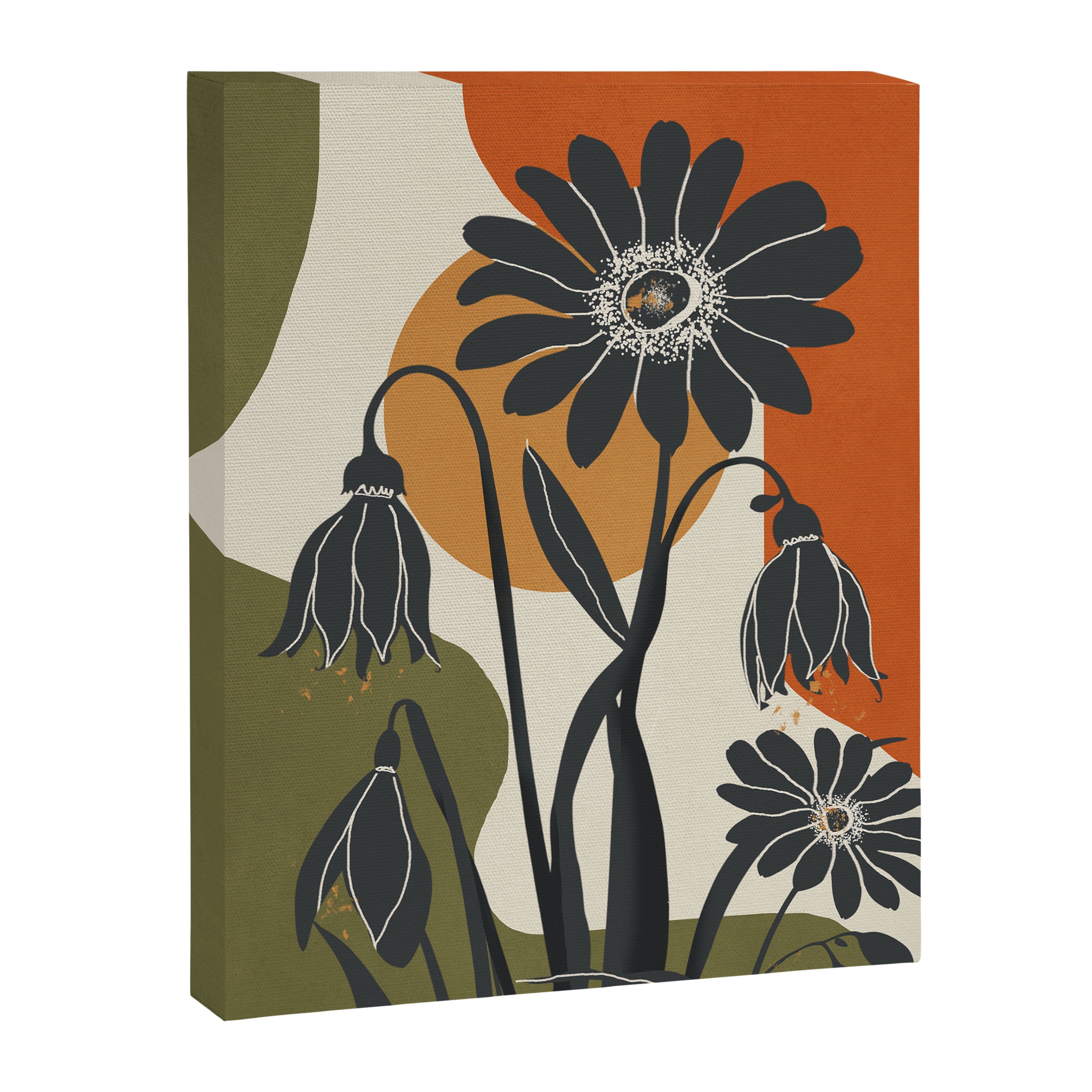 Modern Daisies in Contrast Canvas Print Gallery Image 8