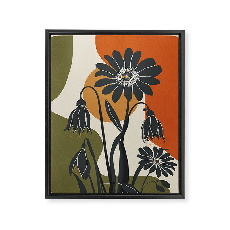 Modern Daisies in Contrast Framed Canvas Print Gallery Image 8