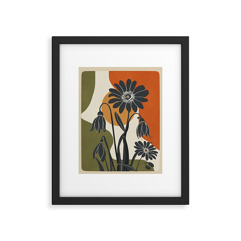 Modern Daisies in Contrast Framed Art Print Gallery Image 6
