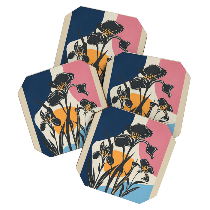 Modern Iris Abstraction Coaster Gallery Image 1
