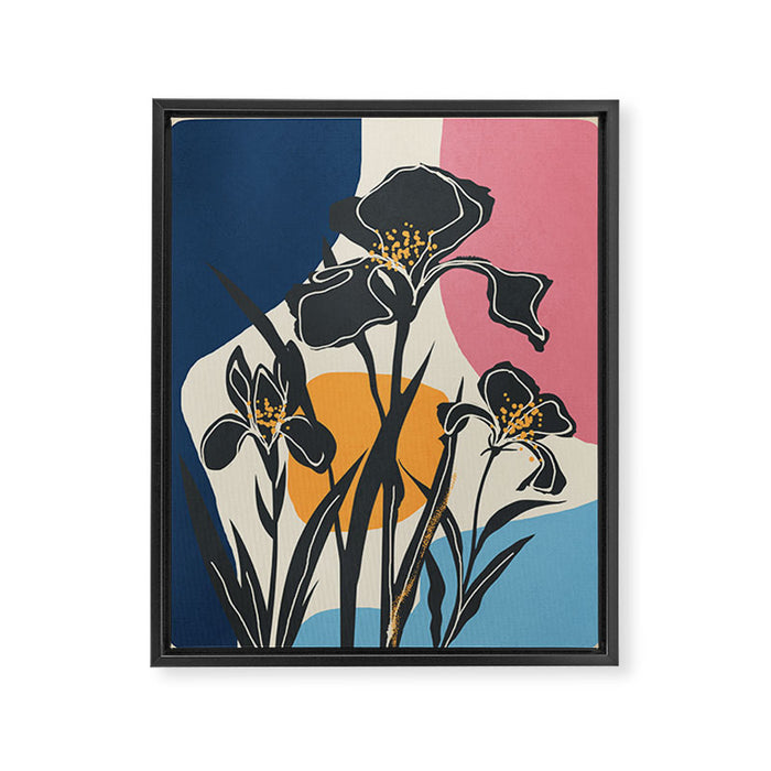 Modern Iris Abstraction Framed Canvas Print Gallery Image 1