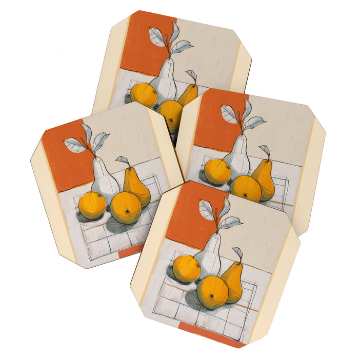 Modern Pear Still Life Coaster Gallery Image 1