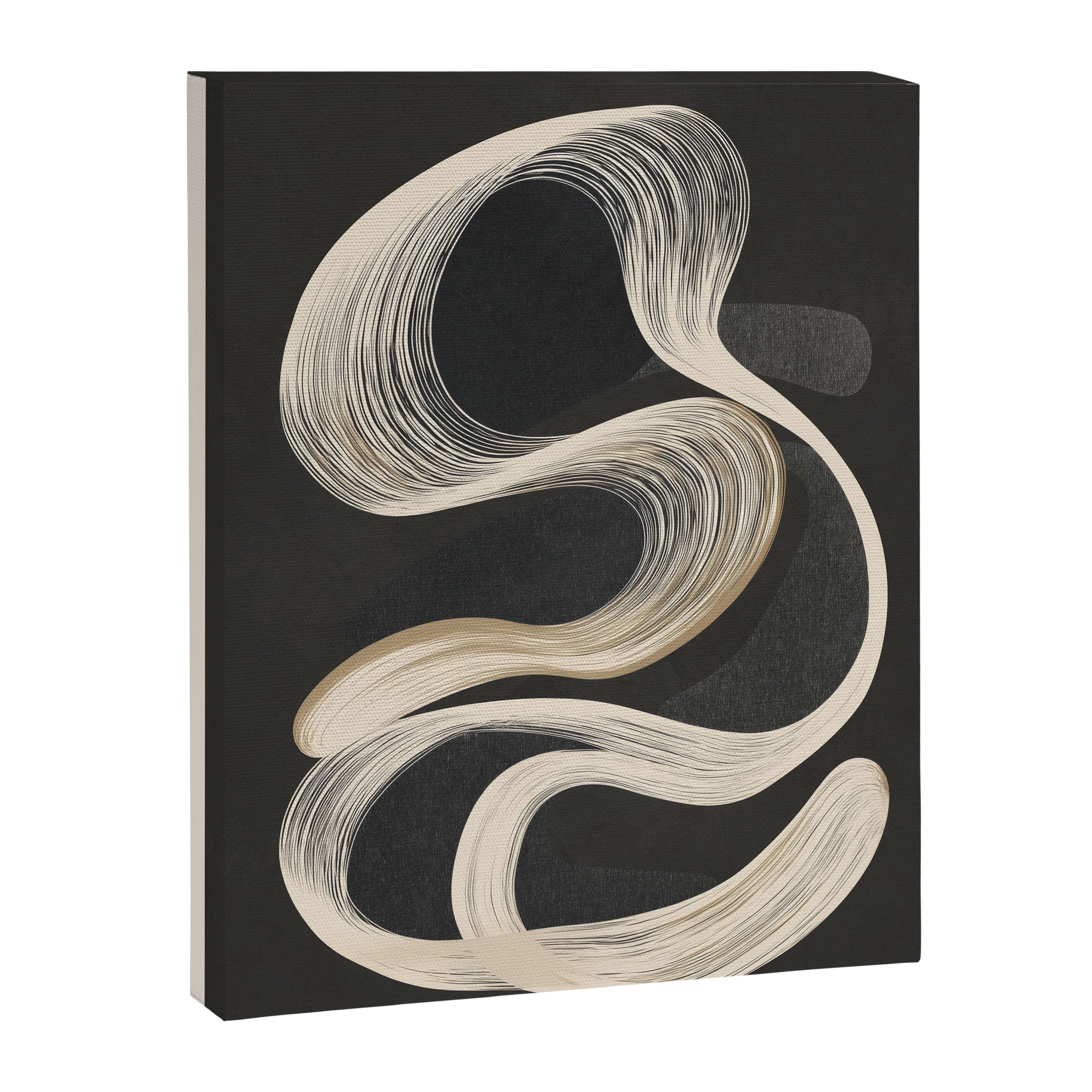 Monochrome Flow - Abstract Line Movement Canvas Print Gallery Image 6