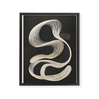 Monochrome Flow - Abstract Line Movement Framed Canvas Print Gallery Image 6