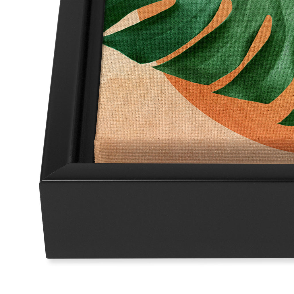 Monstera Leaves Framed Canvas Print Gallery Image 3