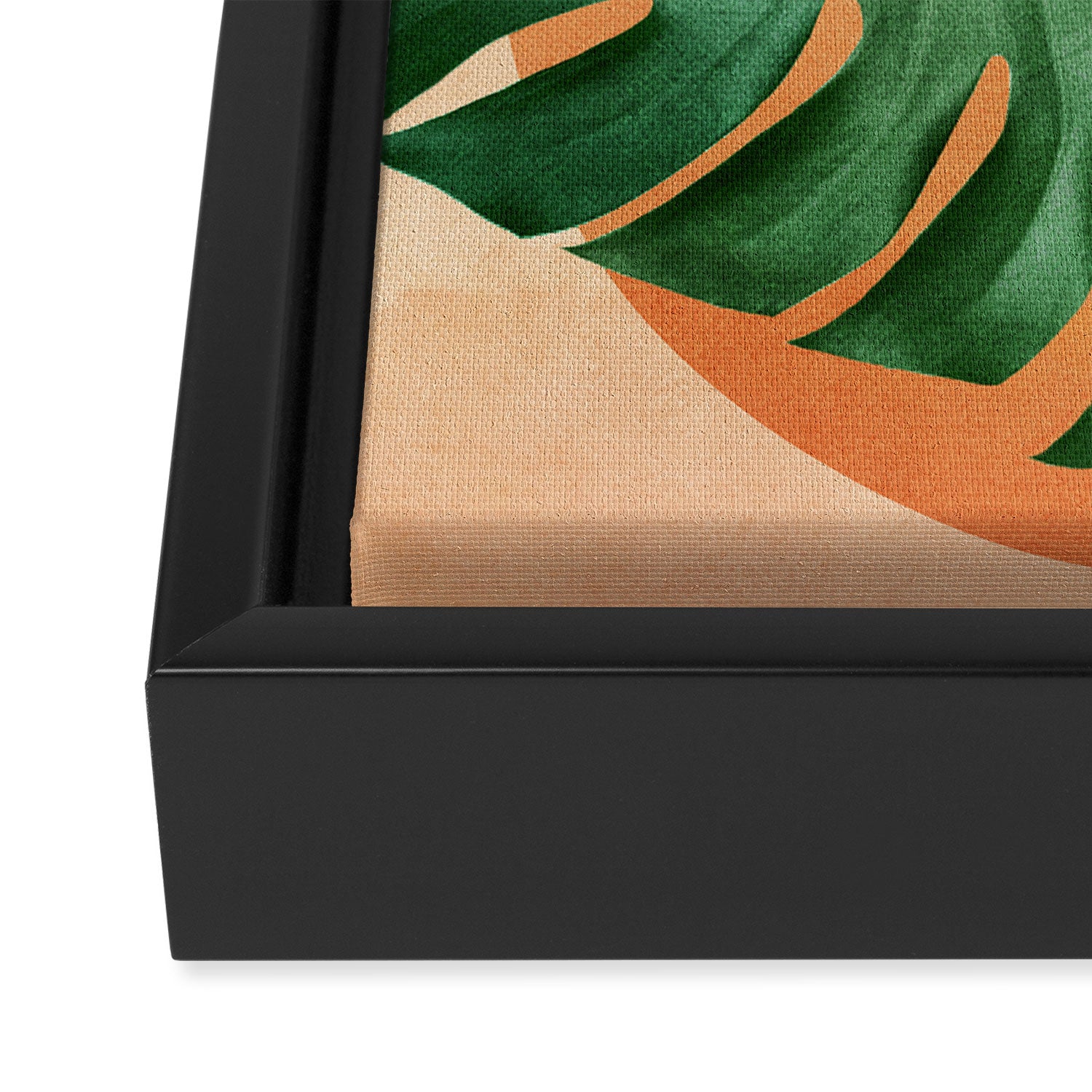 Monstera Leaves Framed Canvas Print Gallery Image 3