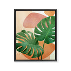 Monstera Leaves Framed Canvas Print Gallery Image 6