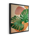 Monstera Leaves Framed Canvas Print Gallery Image 2