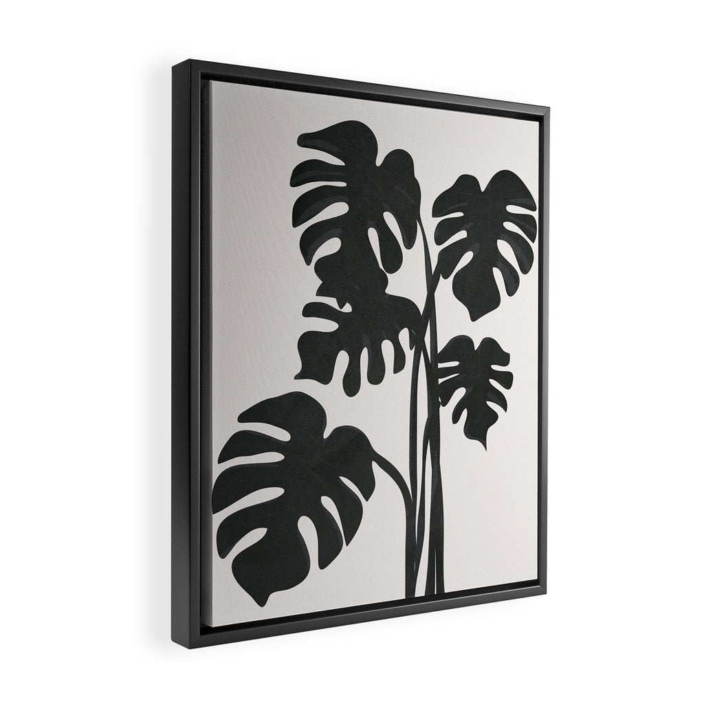 Monstera Line Framed Canvas Print Gallery Image 2
