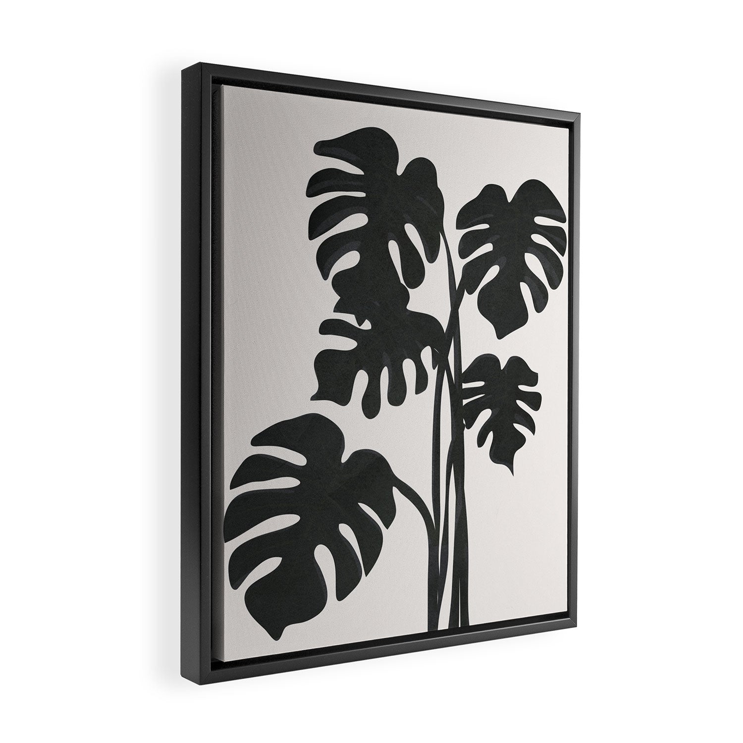 Monstera Line Framed Canvas Print Gallery Image 2