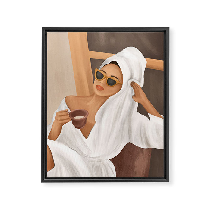 Morning Coffee Framed Canvas Print Gallery Image 1