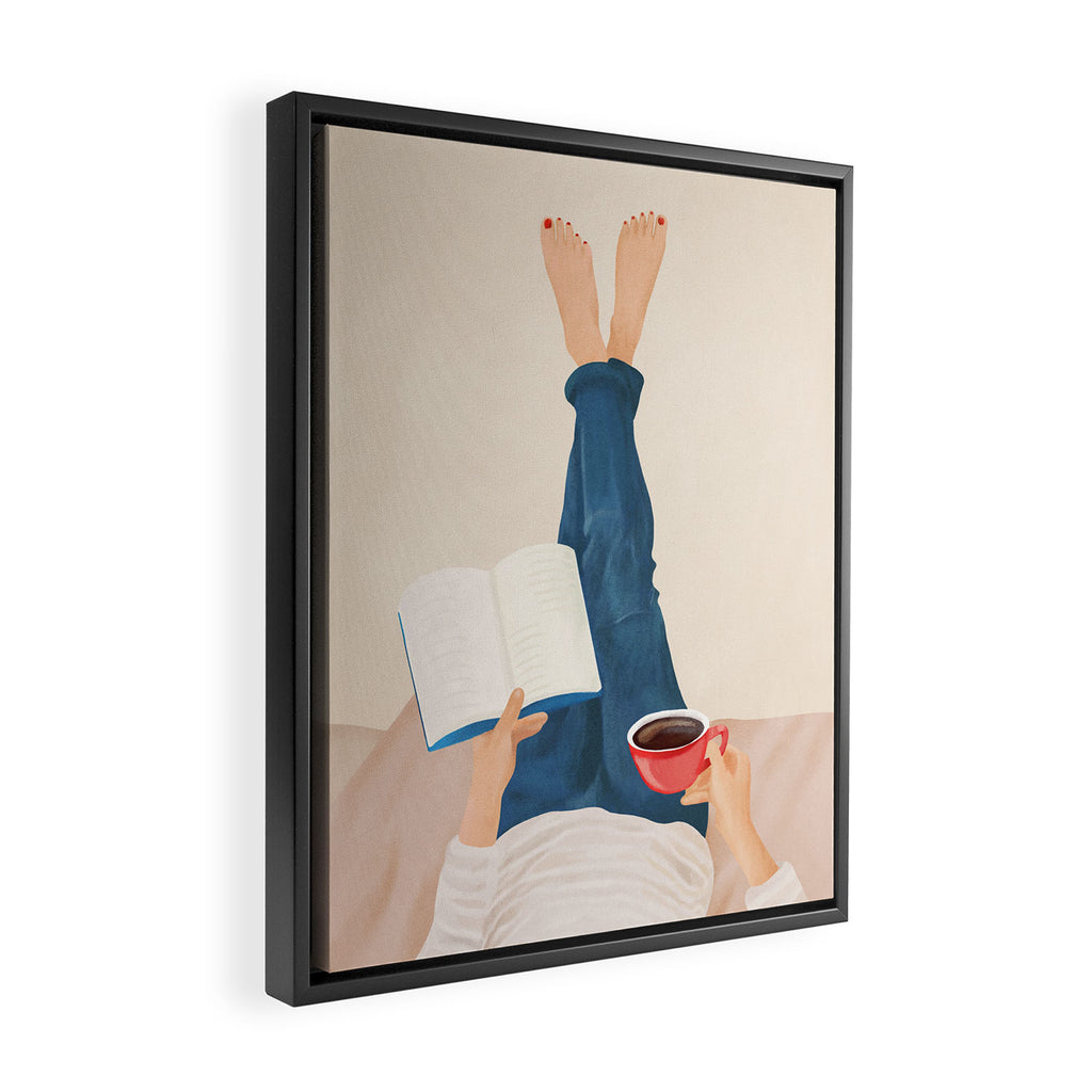 Morning Read Framed Canvas Print Gallery Image 2
