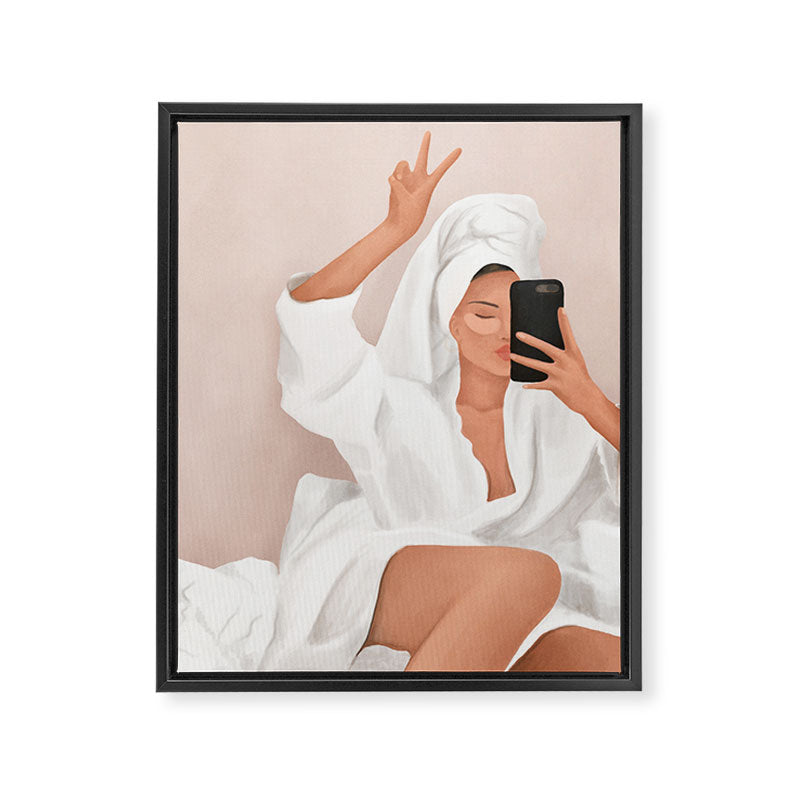 Morning Selfie Framed Canvas Print Gallery Image 6