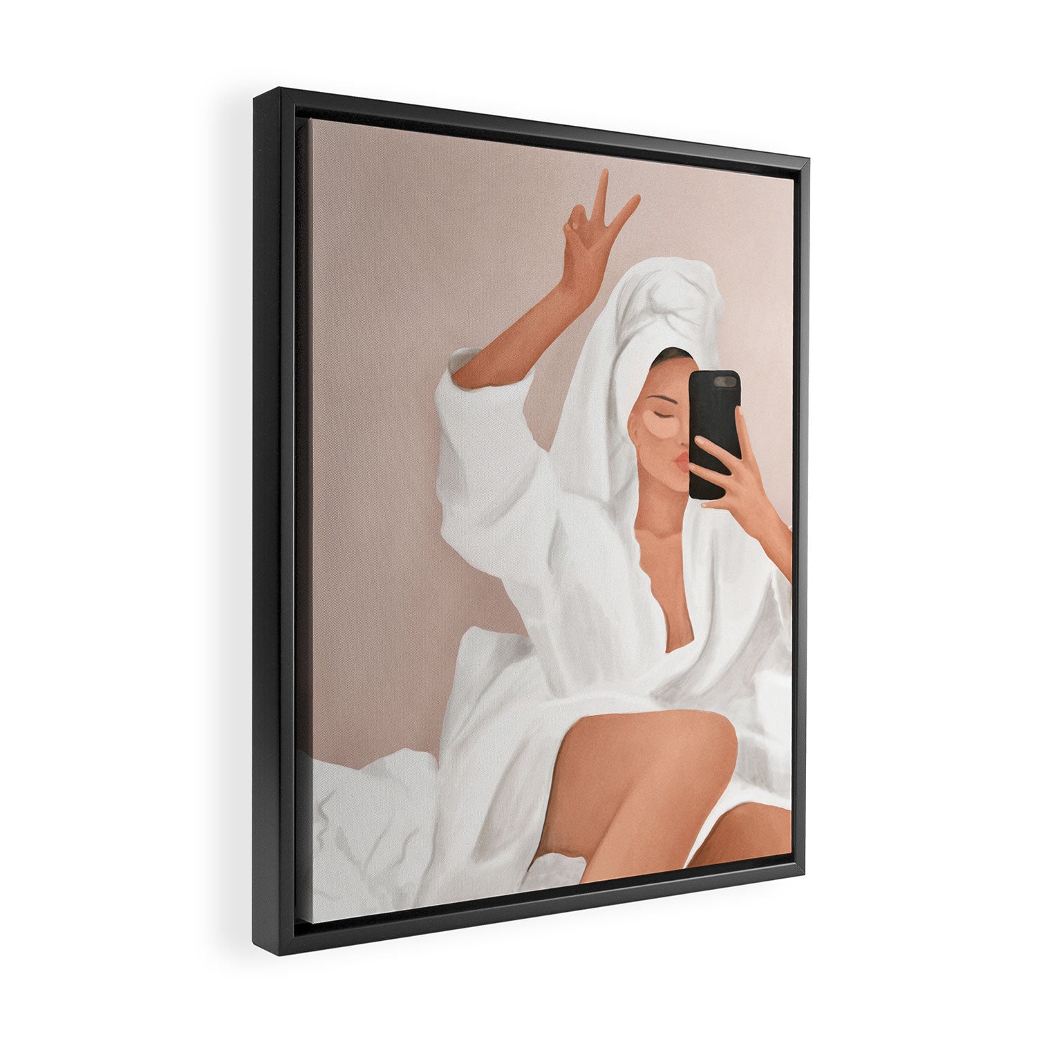 Morning Selfie Framed Canvas Print Gallery Image 2