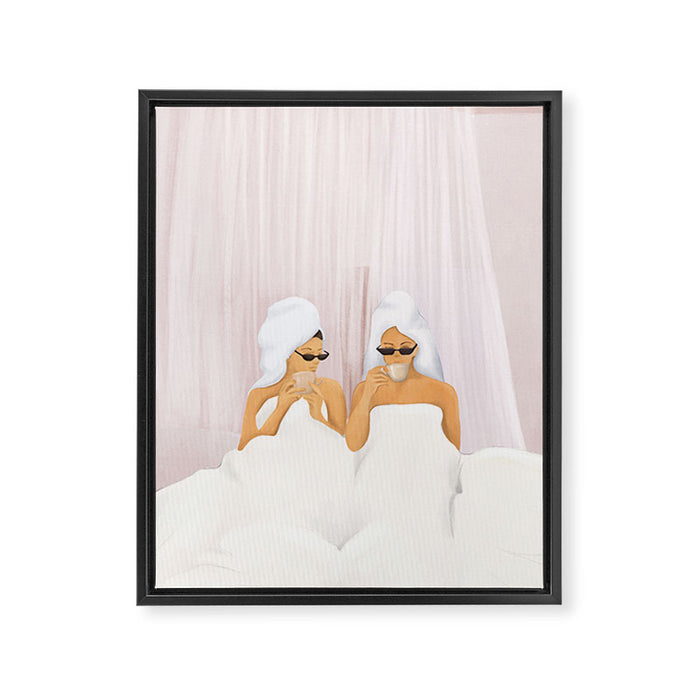 Morning with a friend Framed Canvas Print Gallery Image 1